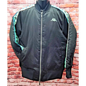 222 Banda Olympic Black Smoke & Green Sage Kappa Bomber Jacket